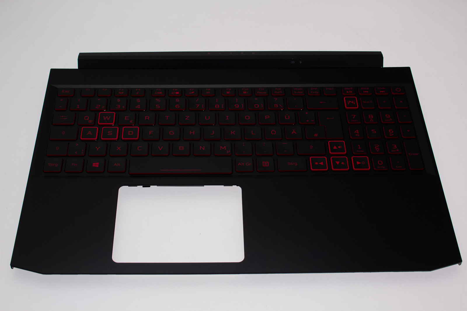 Acer Tastatur beleuchtet Deutsch (DE) + Top case schwarz Aspire Nitro 5 AN515-55 Serie (Original)