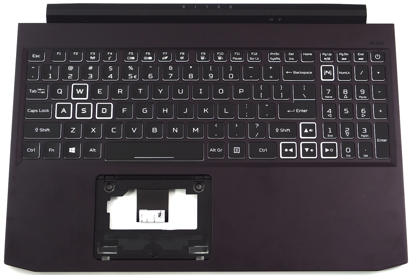 Acer Tastatur US-Int. (US) + Topcase schwarz Nitro 7 AN715-52 Serie (Original)