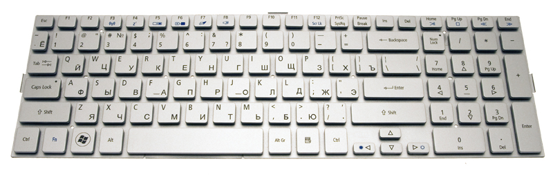 Acer Tastatur russisch (RU) silber Aspire 5950G Serie (Original)