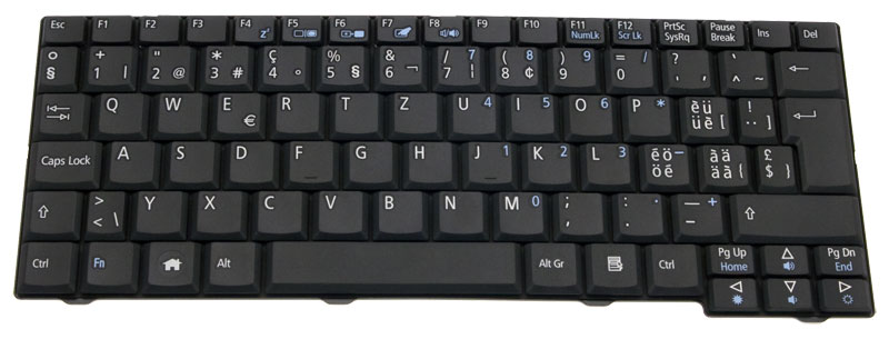 Acer Tastatur schweizerisch (CH) schwarz Aspire ONE A110 (Original)