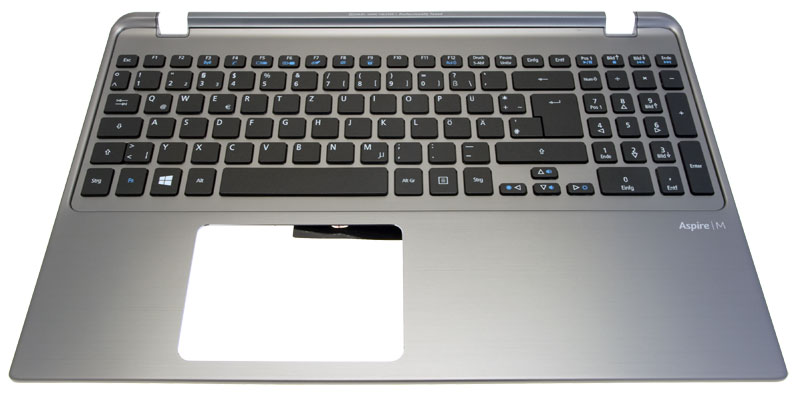 Acer Tastatur beleuchtet deutsch (DE) + Top Case silber Aspire M5-581T Serie (Original)