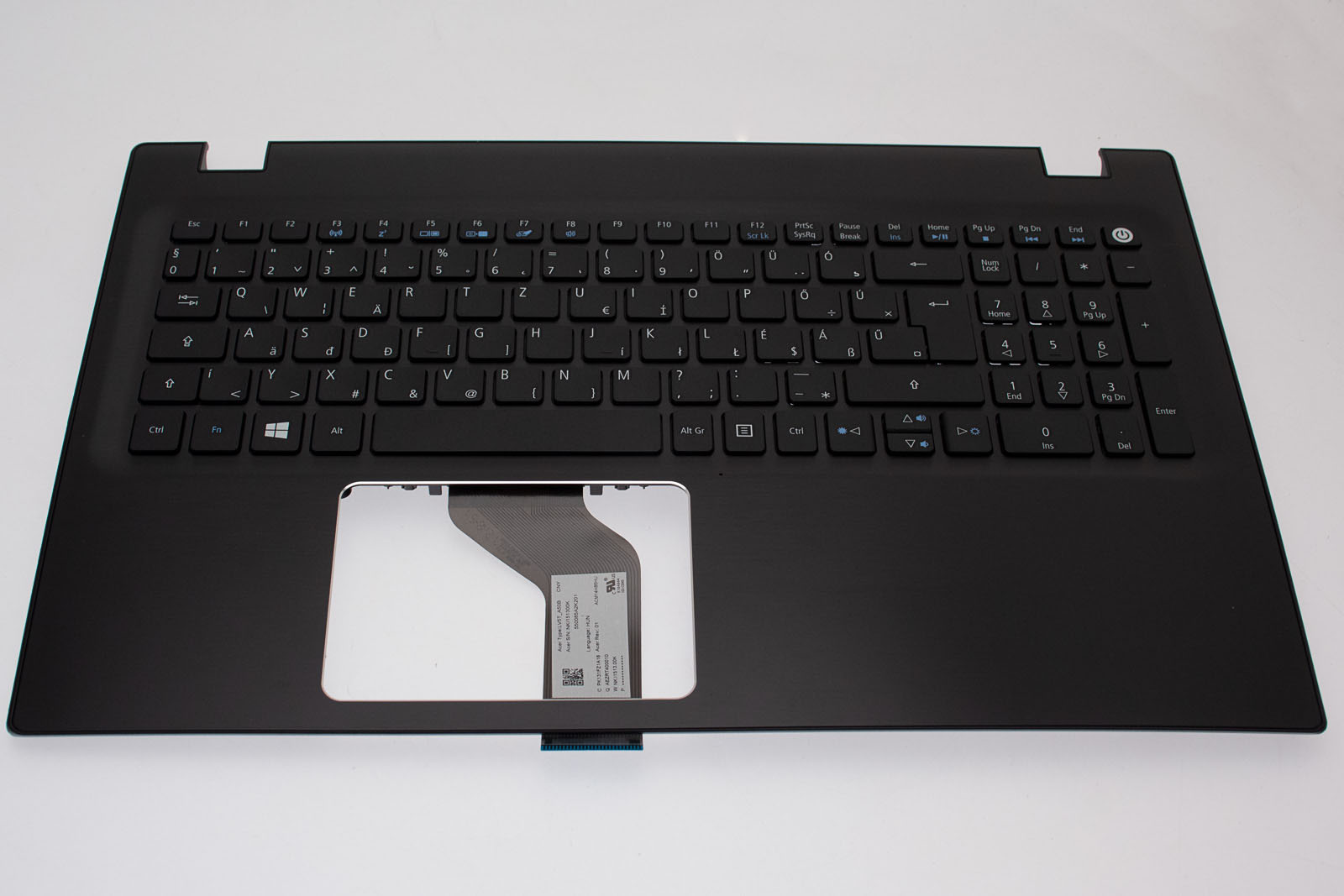 Acer Tastatur ungarisch (HU) + Topcase schwarz Aspire F15 F5-571G Serie (Original)