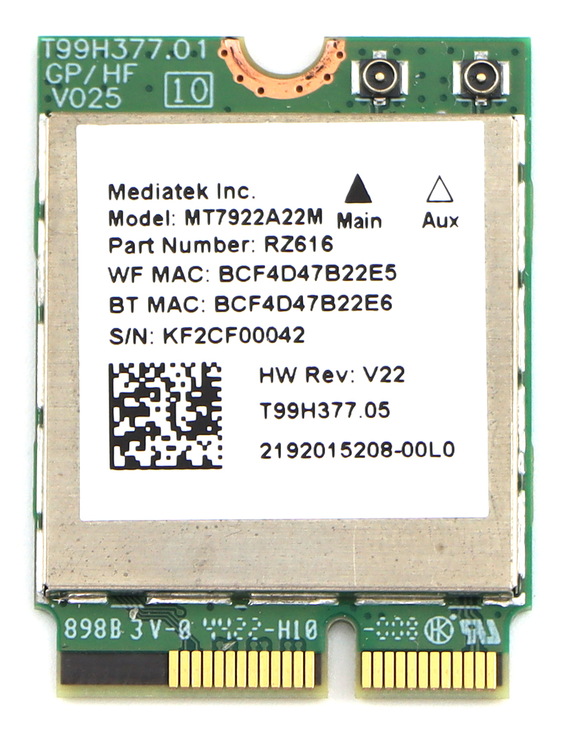 Acer WLAN.MT7922(RZ616).2x2.M.2.2230.PCIE Swift X 16 SFX16-61G Serie (Original)