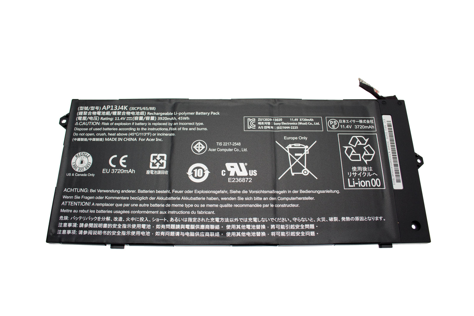 Acer Akku / Batterie / Battery 3920mAh Chromebook C720P Serie (Original) Acer Akku / Batterie / Battery 3920mAh Chromebook C720P Serie (Original)