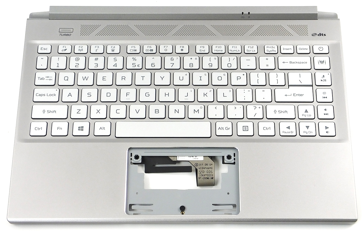 Acer Tastatur beleuchtet US-Int. (US) + Topcase silber Predator Triton 300 PT314-51s Serie (Original)