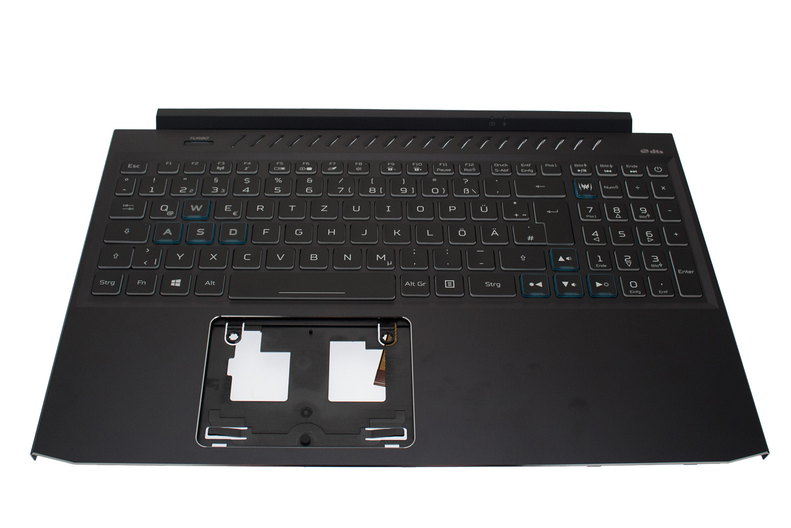 Acer Tastatur beleuchtet Deutsch (DE) + Top case schwarz Predator Helios 300 PH315-53 Serie (Original)
