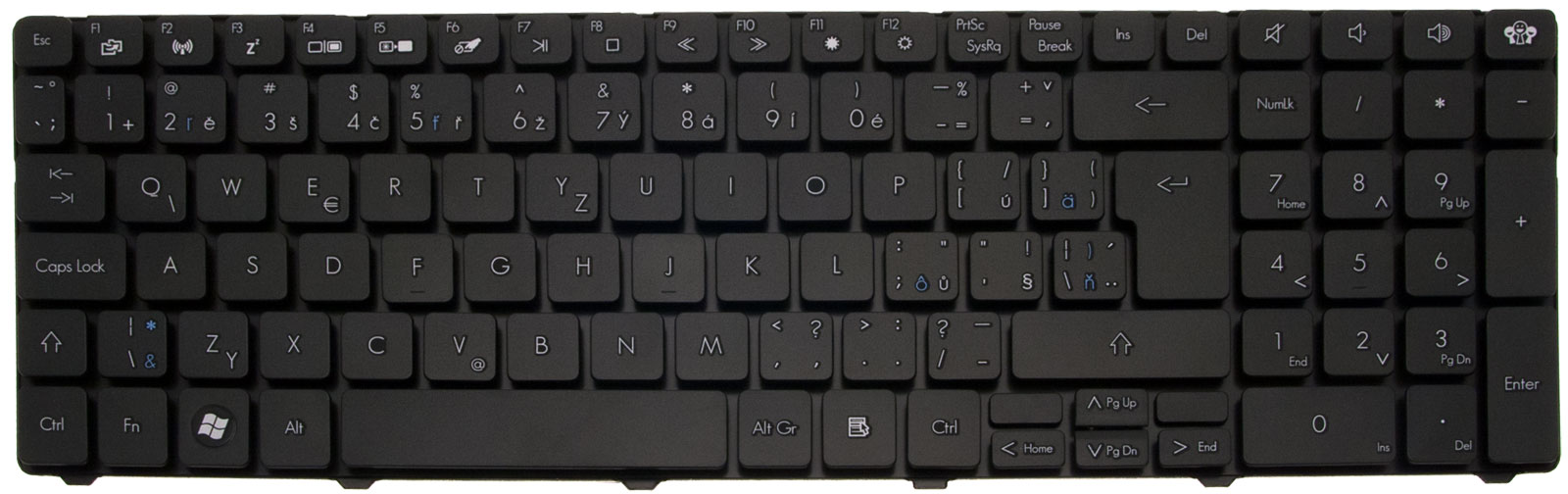 Gateway Tastatur tschechisch slovakisch (CZ/SK) schwarz Gateway NV50A Serie (Original)