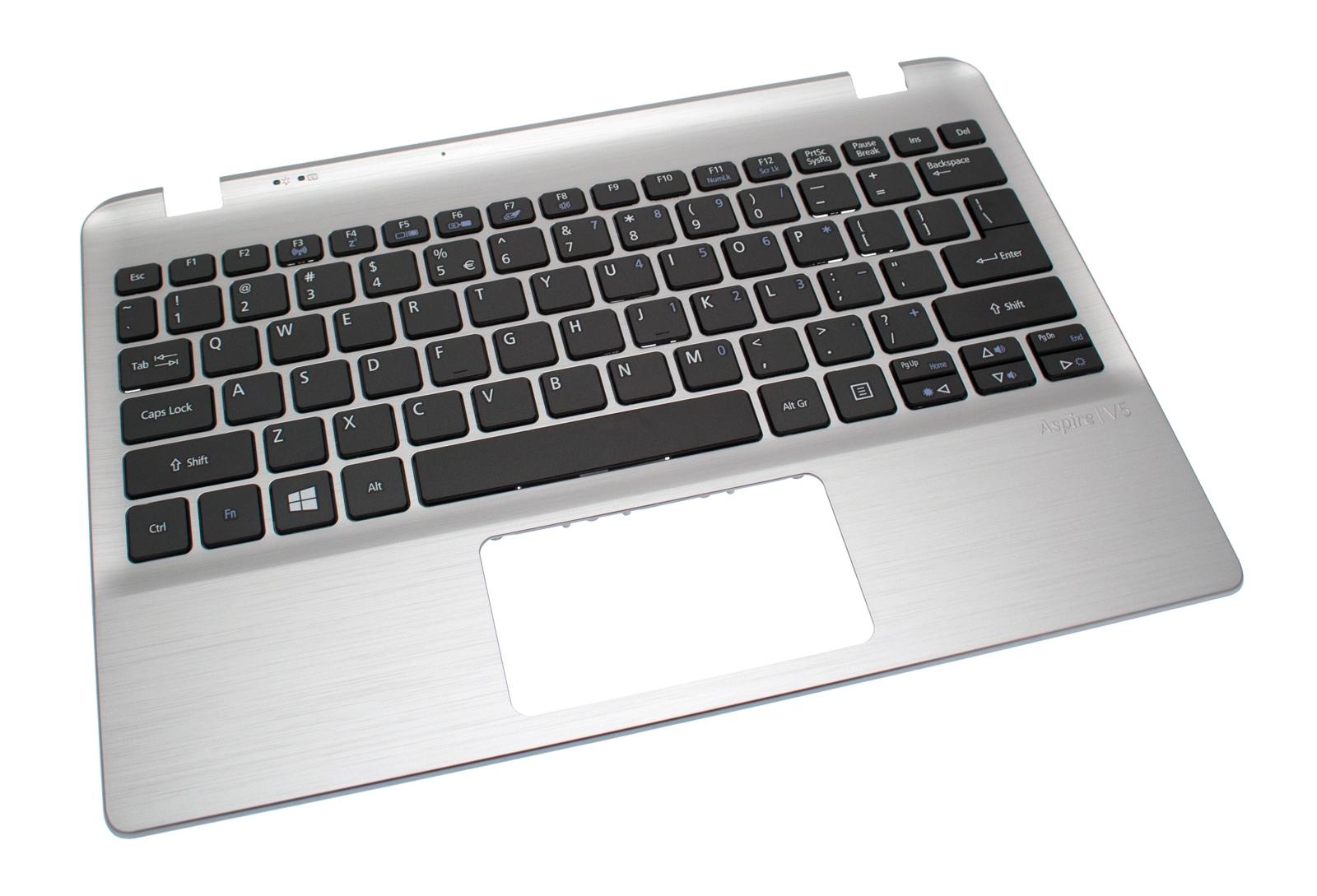 Acer Tastatur US-Int. (US) + Top Case silber Aspire V5-132P Serie (Original)