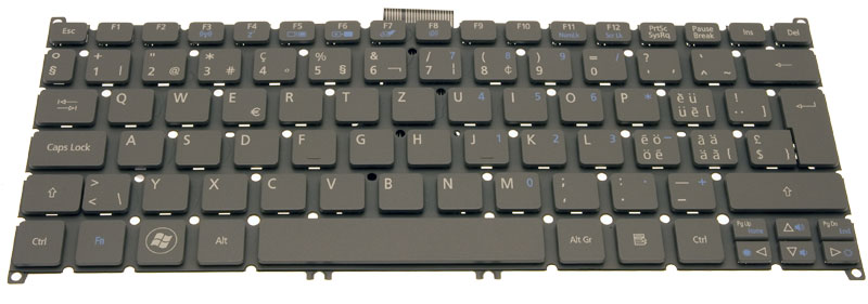 Acer Tastatur Schweizerdeutsch (CH/DE) silber Aspire S3-951 Serie (Original)