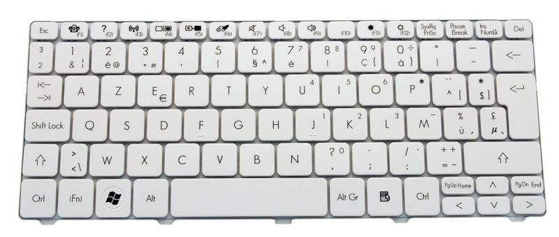 PackardBell Tastatur belgisch (BE) weiß Dot SC Serie (Original)