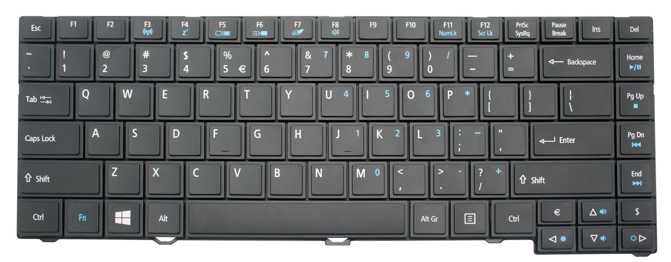 Acer Tastatur US-Int. (US) schwarz TravelMate P633-V Serie (Original)