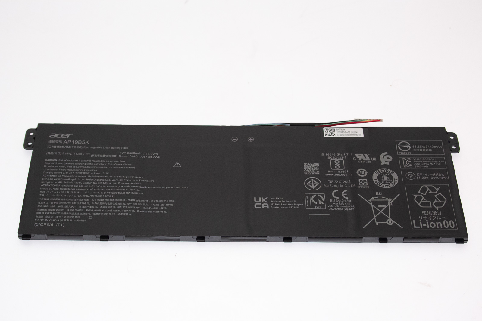 Acer Akku / Batterie / Battery 3550MAH.MAIN Acer Chromebook 314 C922 Serie (Original)