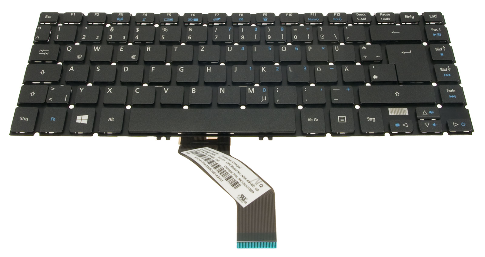 Acer Tastatur beleuchtet Deutsch (DE) schwarz TravelMate P645-S Serie (Original)
