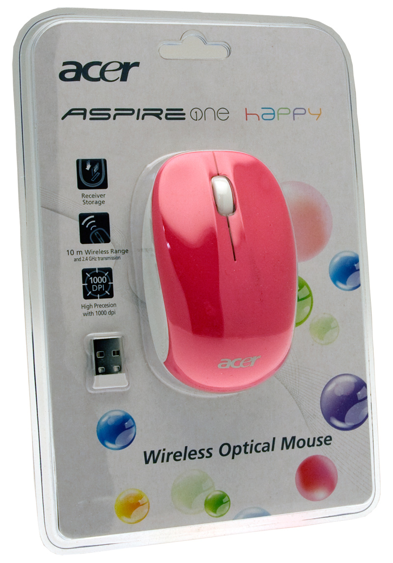Acer Wireless Optical Mini-Mouse pink Aspire ONE HAPPY (Original)