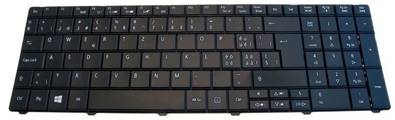Acer Tastatur Schweiz/Deutsch (CH/DE) schwarz TravelMate 8572TG Serie (Original) Acer Tastatur Schweiz/Deutsch (CH/DE) schwarz TravelMate 8572TG Serie (Original)