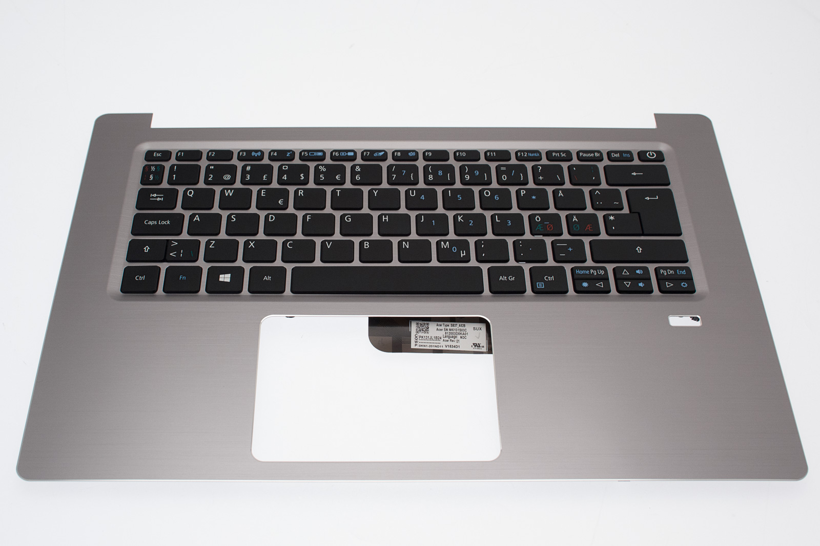 Acer Tastatur skandinavisch (NORDIC) + Topcase silber Swift 3 SF314-52 Serie (Original)