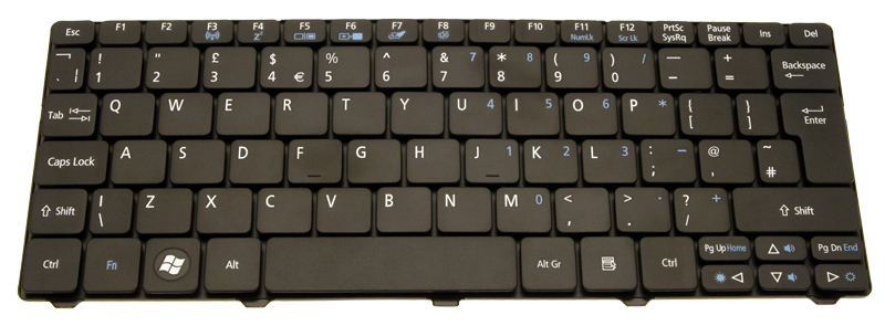 Acer Tastatur englisch (GB) schwarz Liquid Gallant (E350) (Original)