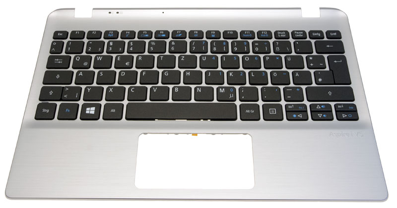 Acer Tastatur beleuchtet deutsch (DE) + Top Case silber Aspire V5-122P Serie (Original)