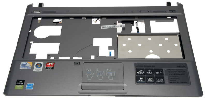 Acer Gehäuseoberteil / Cover Upper SILVER DIS W/SPK Aspire 4810TG Serie (Original)