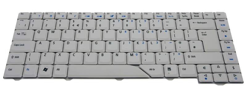 Acer Tastatur englisch (GB) weiß Aspire 4720 Serie (Original)
