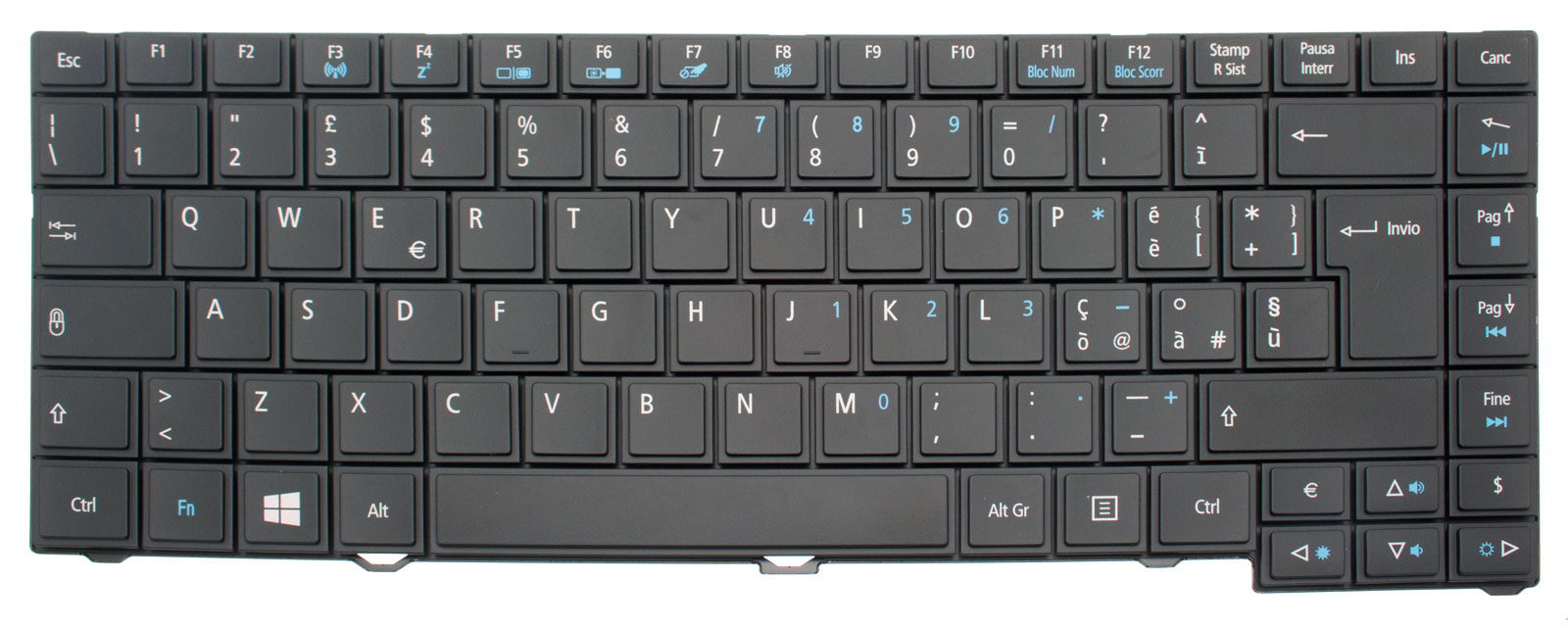 Acer Tastatur italienisch (IT) schwarz TravelMate 6495TG Serie (Original)