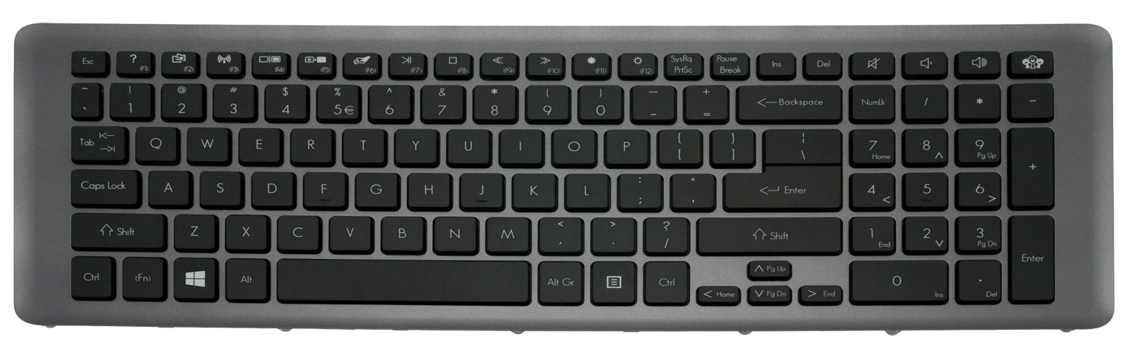 PackardBell Tastatur US-Int. (US) grau EasyNote LV44HC Serie (Original)