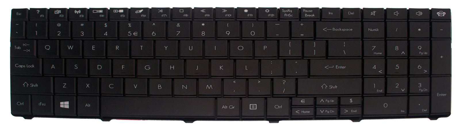 Gateway Tastatur US-Int. (US) schwarz Gateway NV50A Serie (Original)