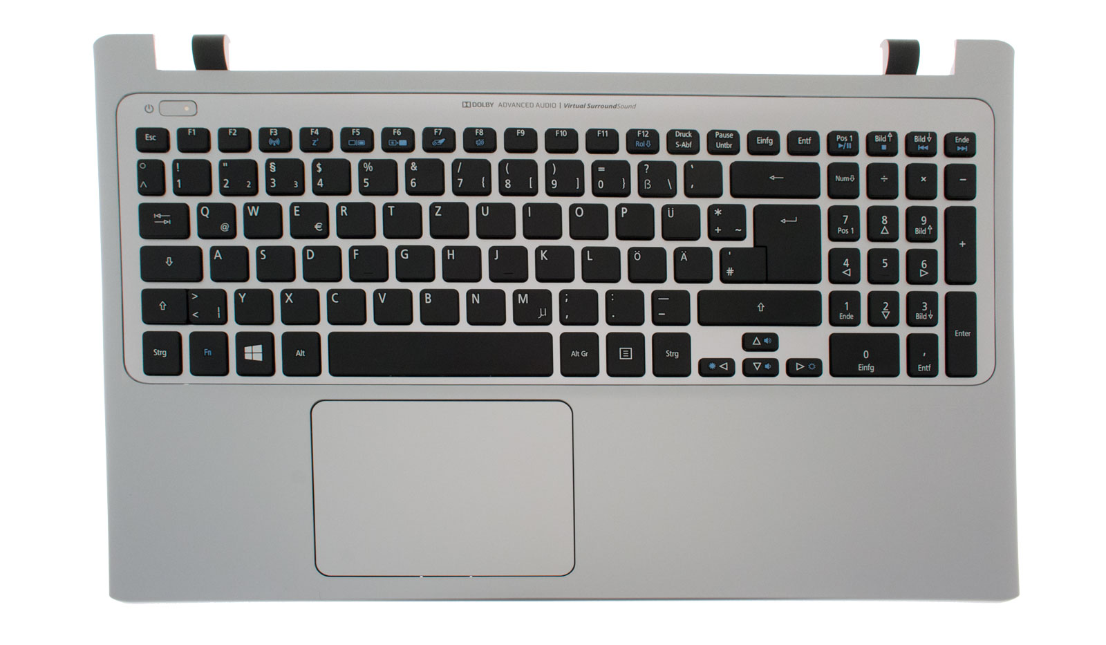 Acer Tastatur deutsch (DE) + Top Case silber Aspire V5-551G Serie (Original)