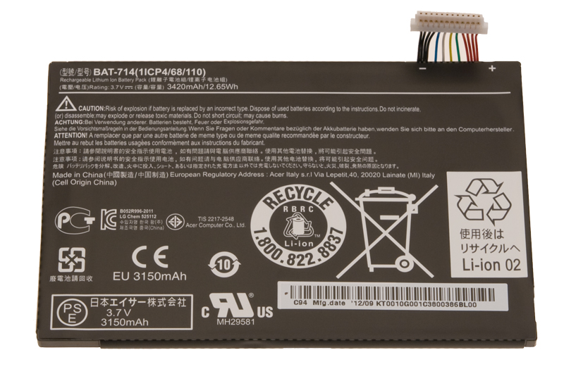 Acer Akku / Batterie 3420mAh Iconia A110 Serie (Original)