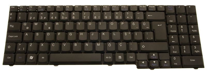 PackardBell Tastatur türkisch (TR) schwarz EasyNote F124 Serie (Original)