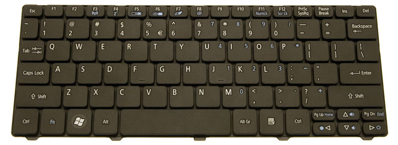 Acer Tastatur US-Int. (US) schwarz Liquid Gallant (E350) (Original)