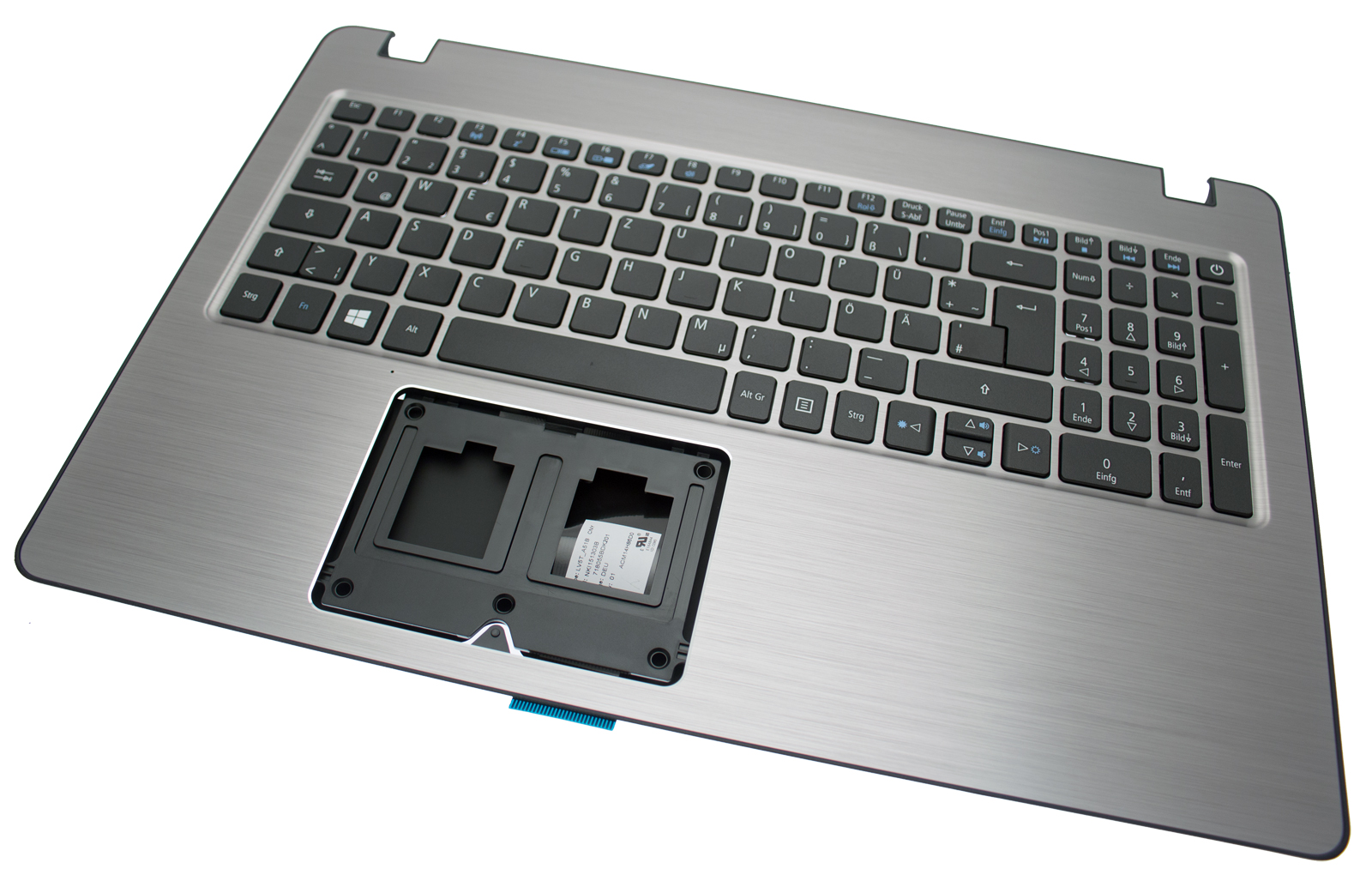 Acer Tastatur Deutsch (DE) + Top case silber Aspire F15 F5-573 Serie (Original)