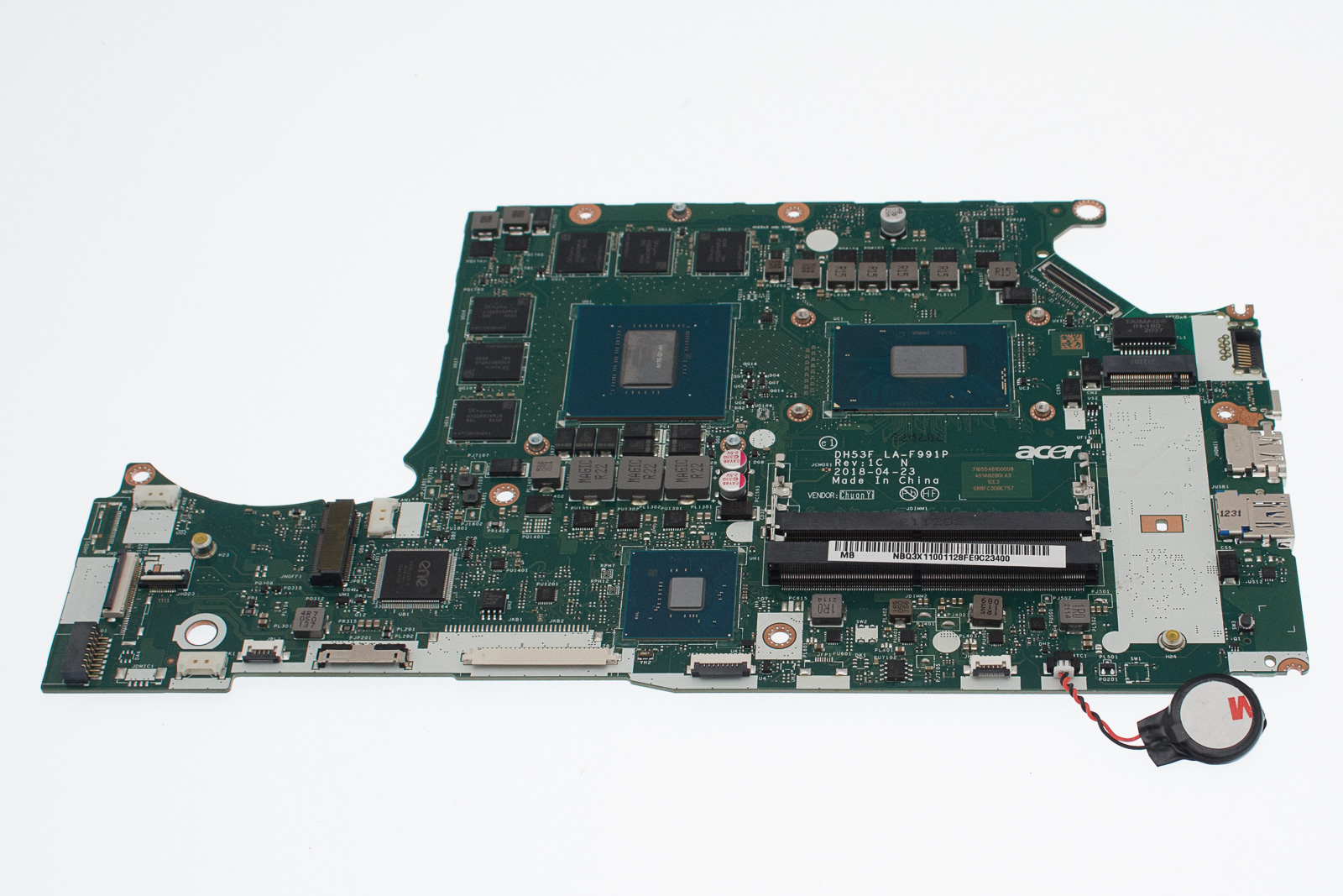 Acer Mainboard W/CPU.I7-8750HQ.16GB.GTX1060/6GB Aspire Nitro 5 AN515-52 Serie (Original)