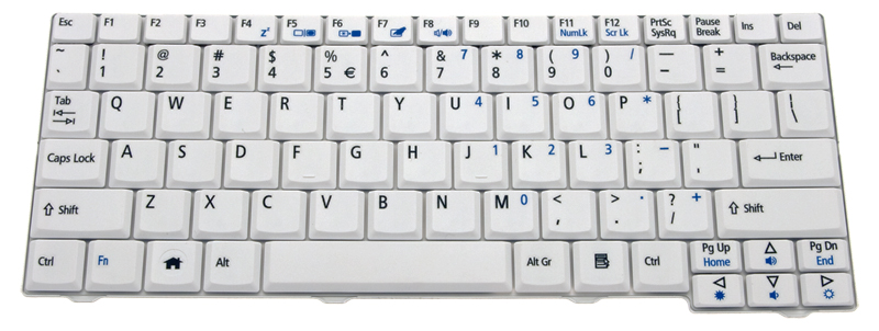 Acer Tastatur US-Int. (US) weiß Aspire ONE A110 (Original)