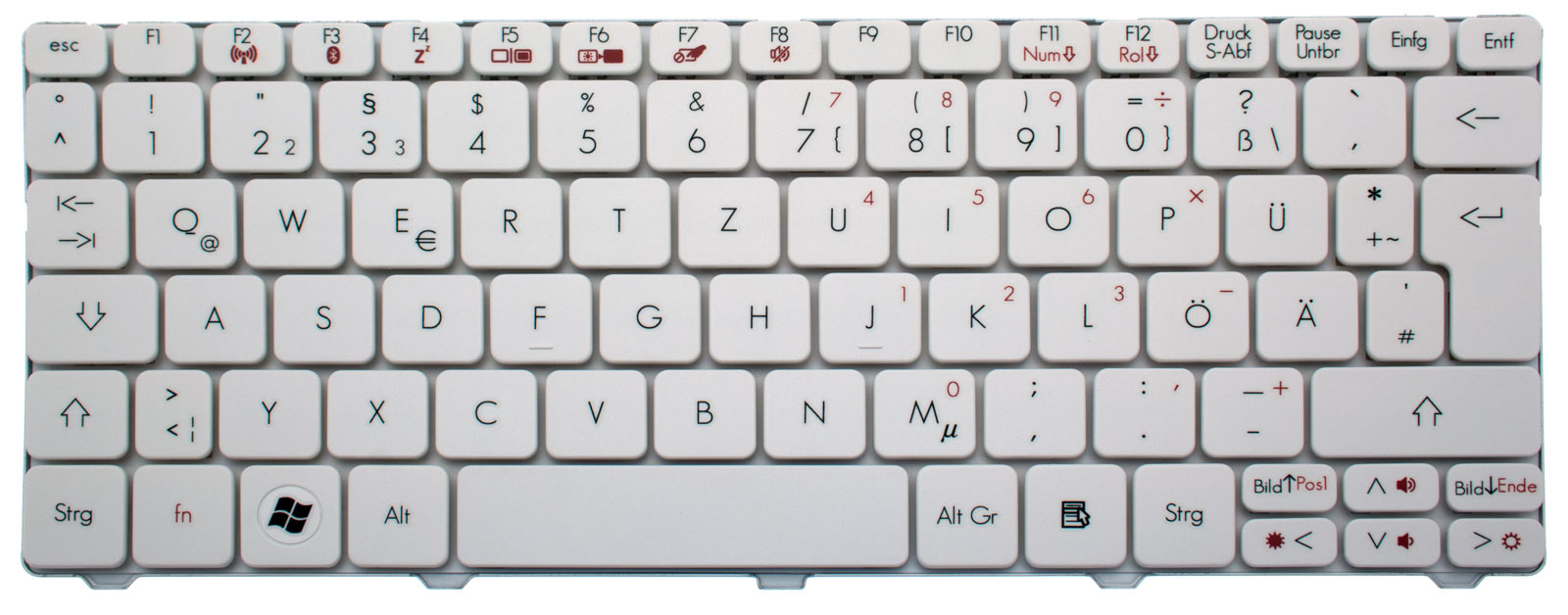 Acer Tastatur / Keyboard (German) white Aspire 1810T Serie (Original)