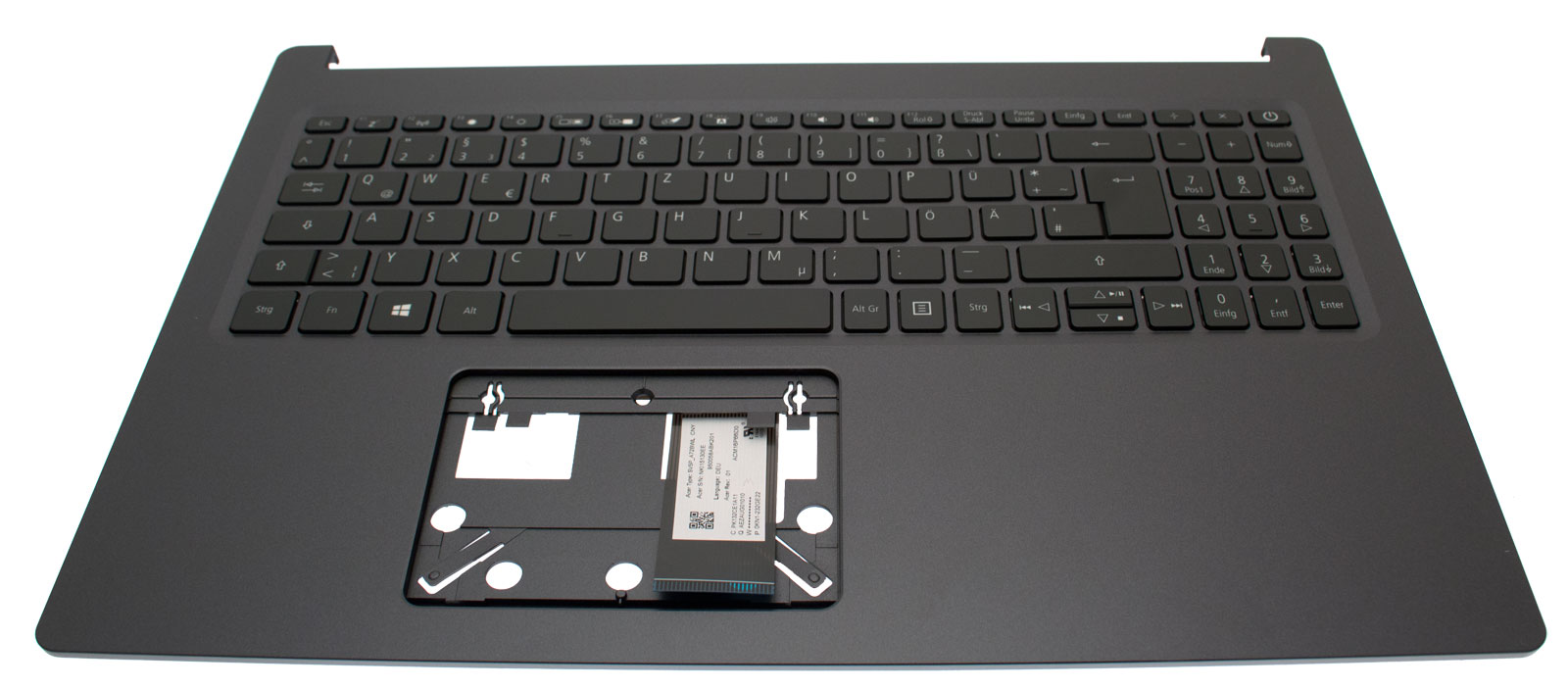 Acer Tastatur beleuchtet Deutsch (DE) + Top case schwarz Aspire 5 A515-54G Serie (Original)