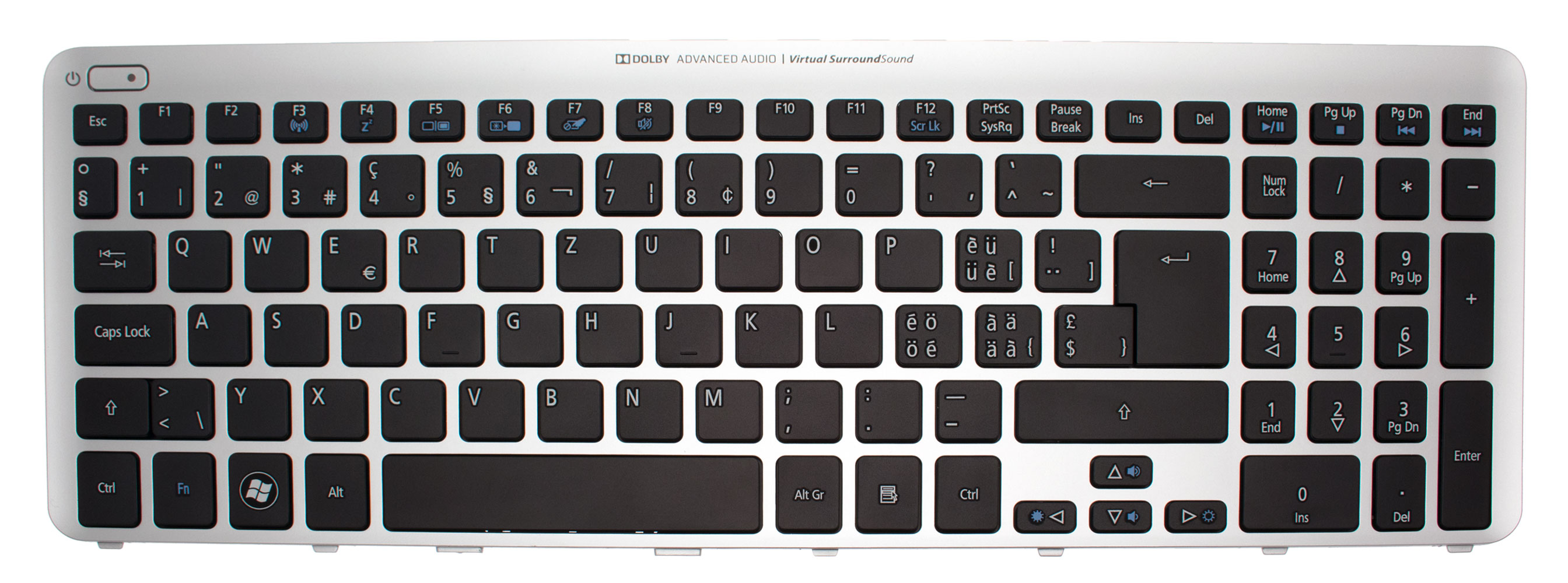 Acer Tastatur Schweizerdeutsch (CH/DE) silber Aspire V5-531G Serie (Original)