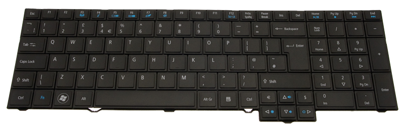 Acer Tastatur englisch (GB) schwarz TravelMate 5760Z Serie (Original)