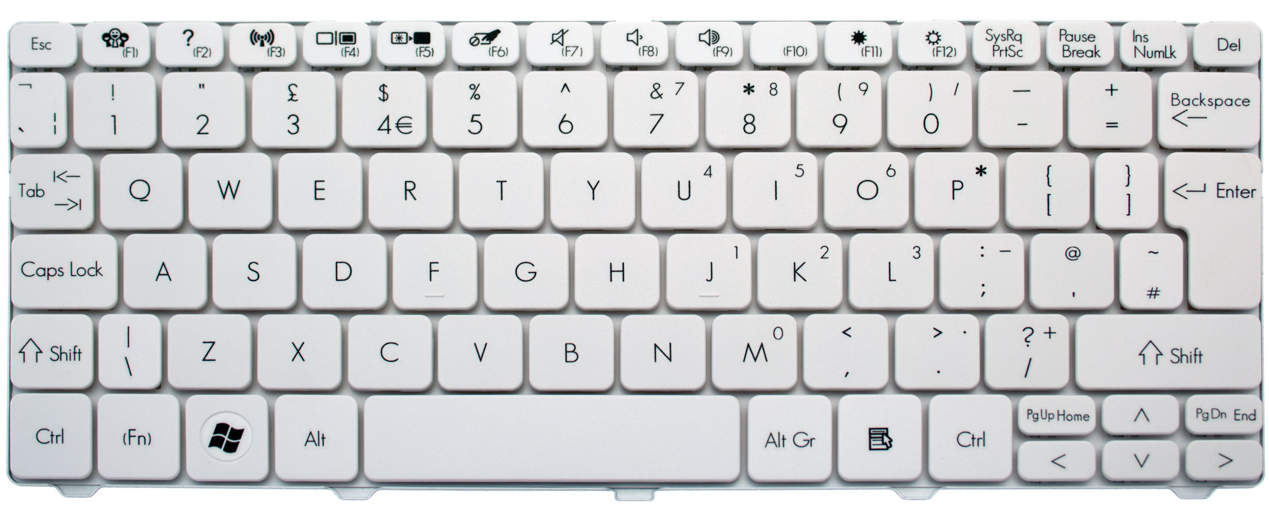 PackardBell Tastatur englisch (GB) weiß Dot SC Serie (Original)