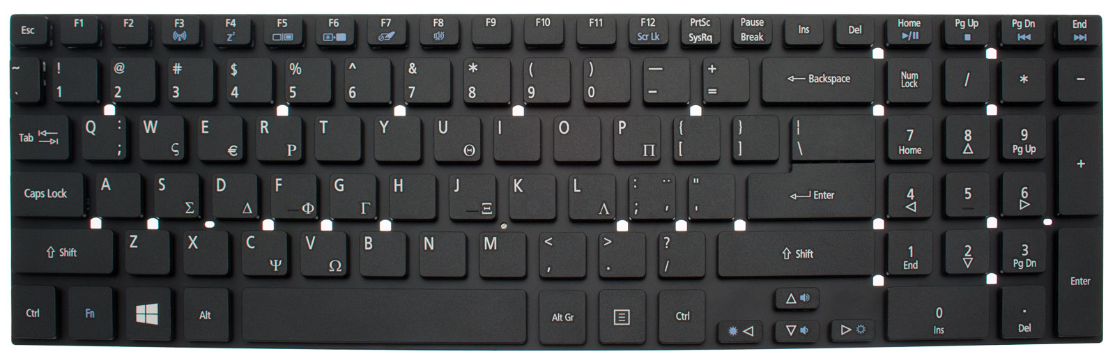 Acer Tastatur Griechisch (GR) schwarz Aspire V3-731 Serie (Original) Acer Tastatur Griechisch (GR) schwarz Aspire V3-731 Serie (Original)