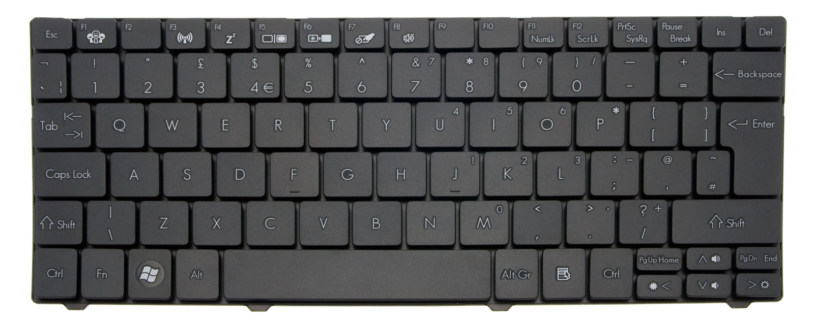PackardBell Tastatur englisch (GB) schwarz Dot U Serie (Original)