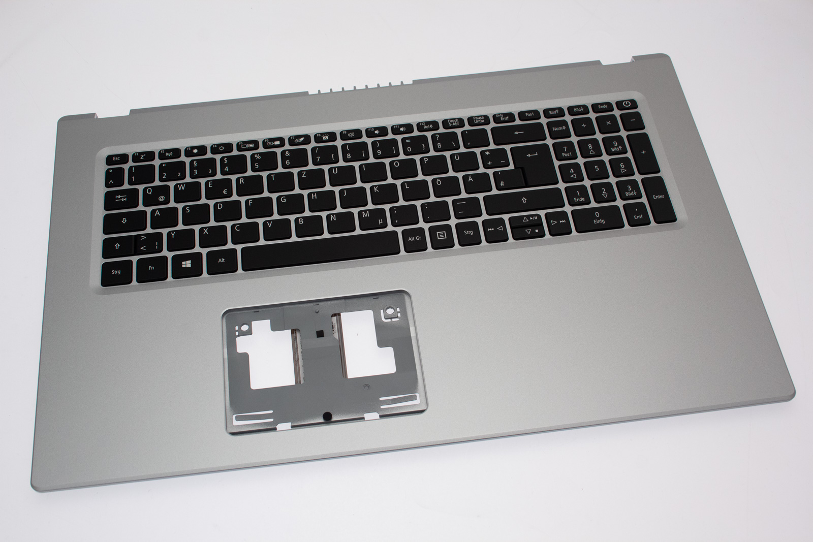 Acer Tastatur beleuchtet Deutsch (DE) + Top case silber Aspire 5 A517-52 Serie (Original)