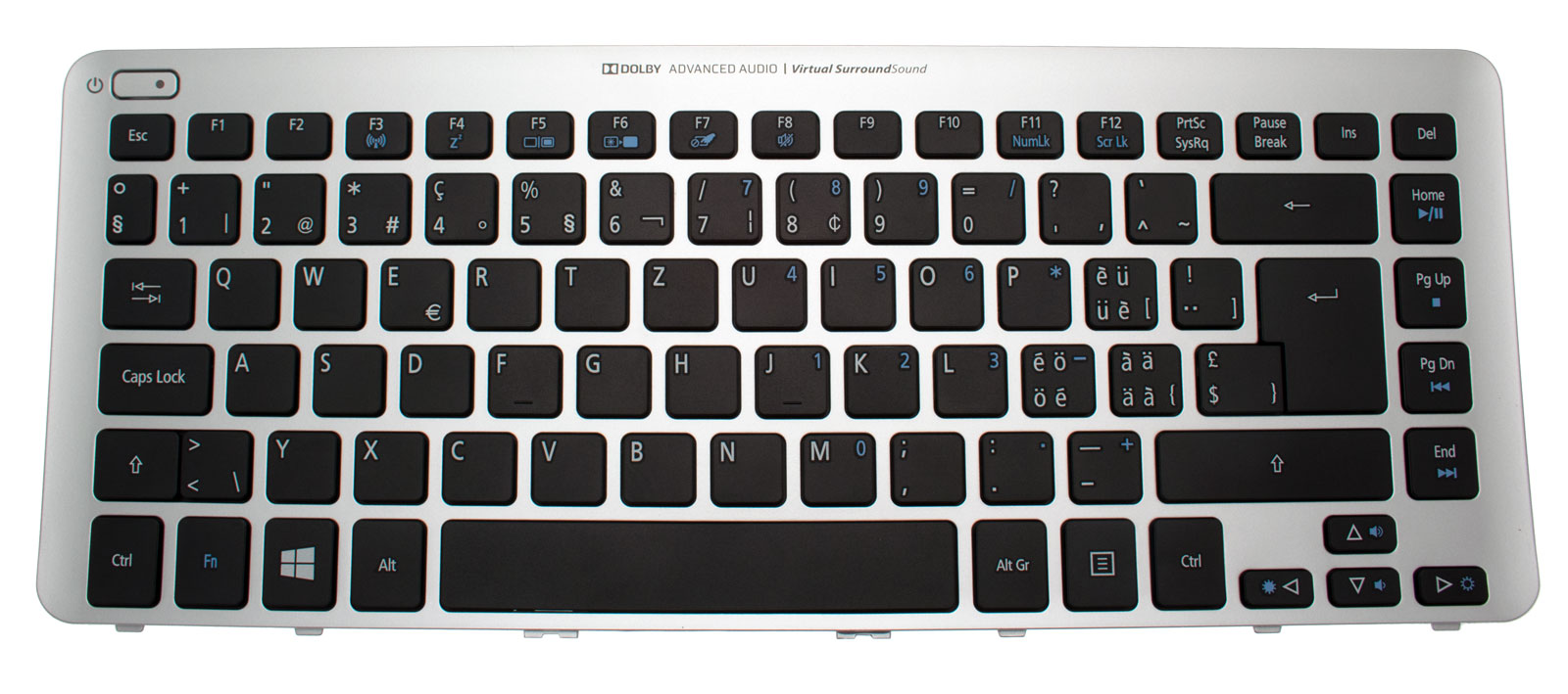 Acer Tastatur Schweizerdeutsch (CH/DE) silber Aspire V5-431P Serie (Original)