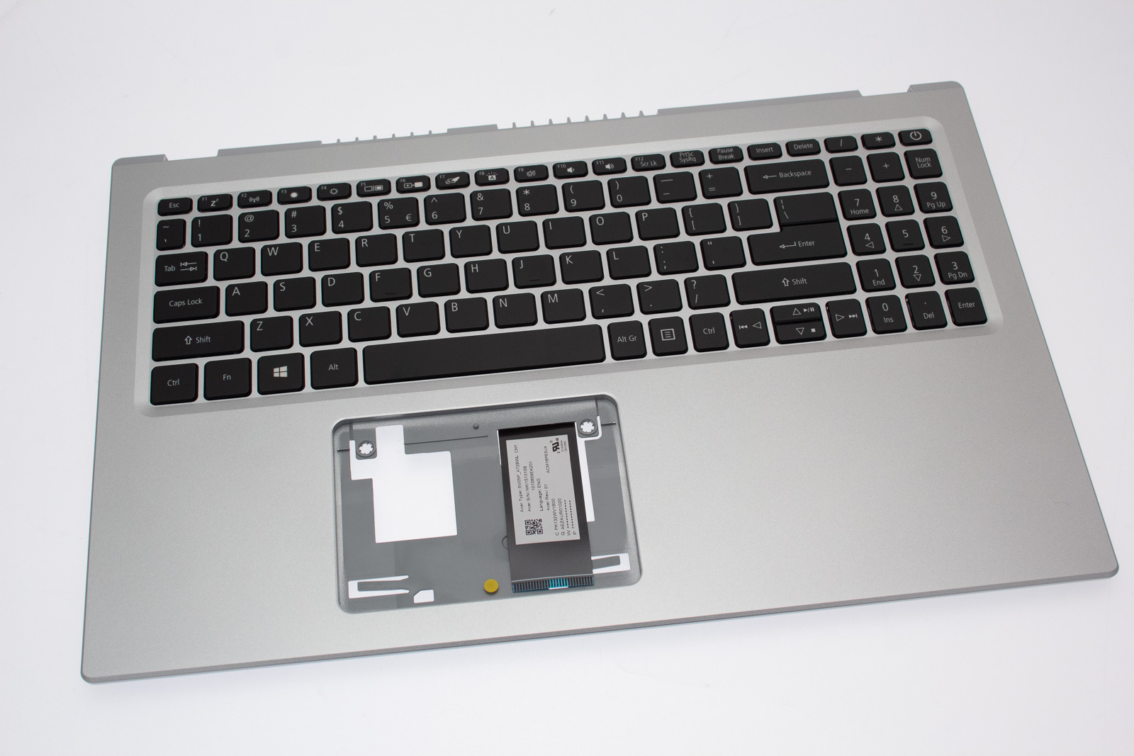 Acer Tastatur beleuchtet Englisch (US) + Top case silber Aspire 5 A515-56 Serie (Original)