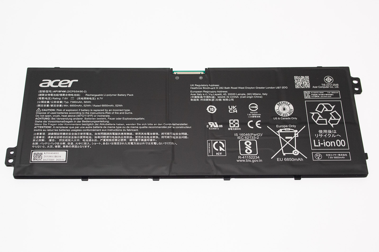 Acer Akku / Batterie / Battery Chromebook CB715-1WT (Original) Acer Akku / Batterie / Battery Chromebook CB715-1WT (Original)