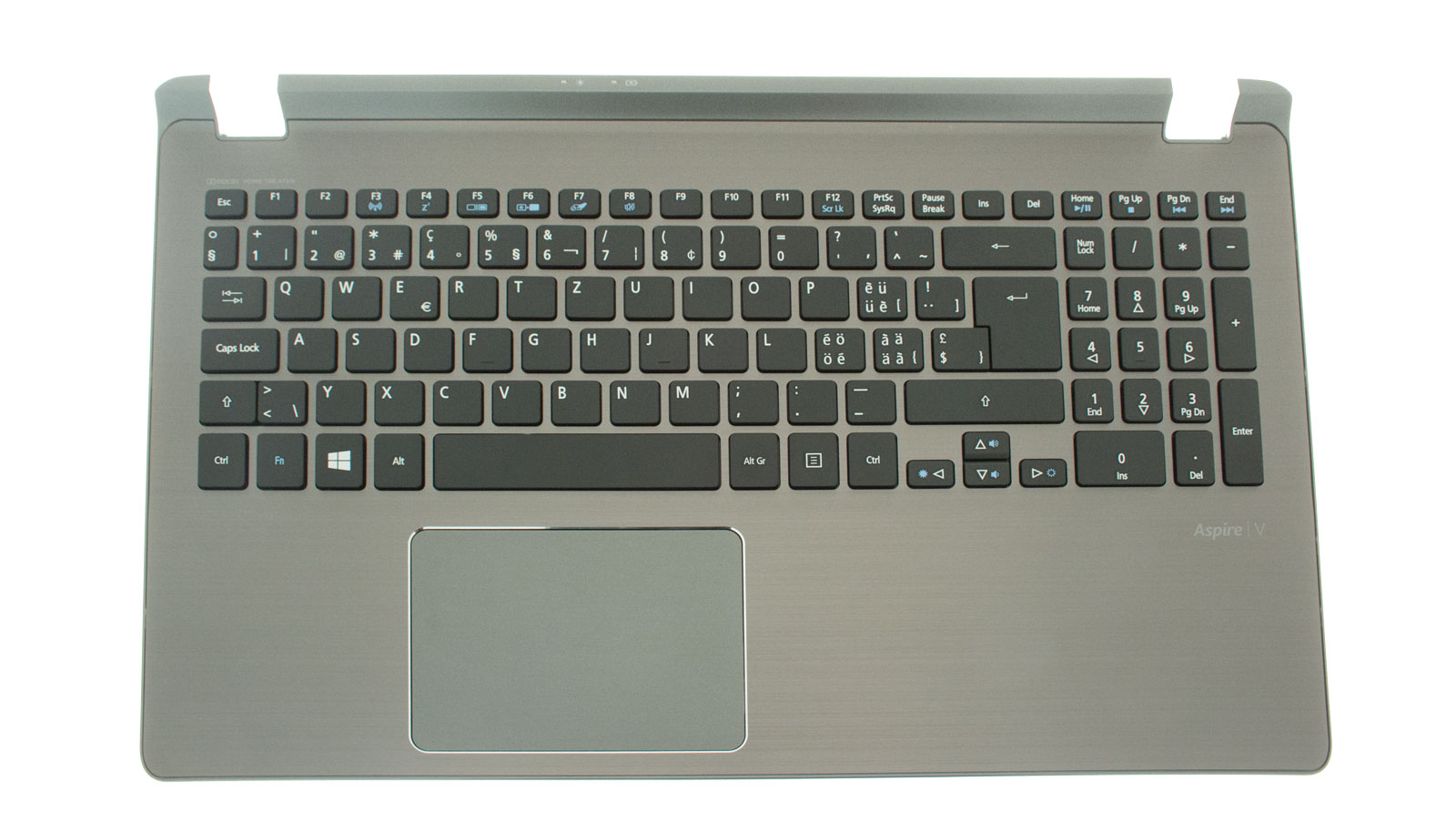 Acer Tastatur schweizerisch (CH) + Top Case grau Aspire V5-573PG Serie (Original)