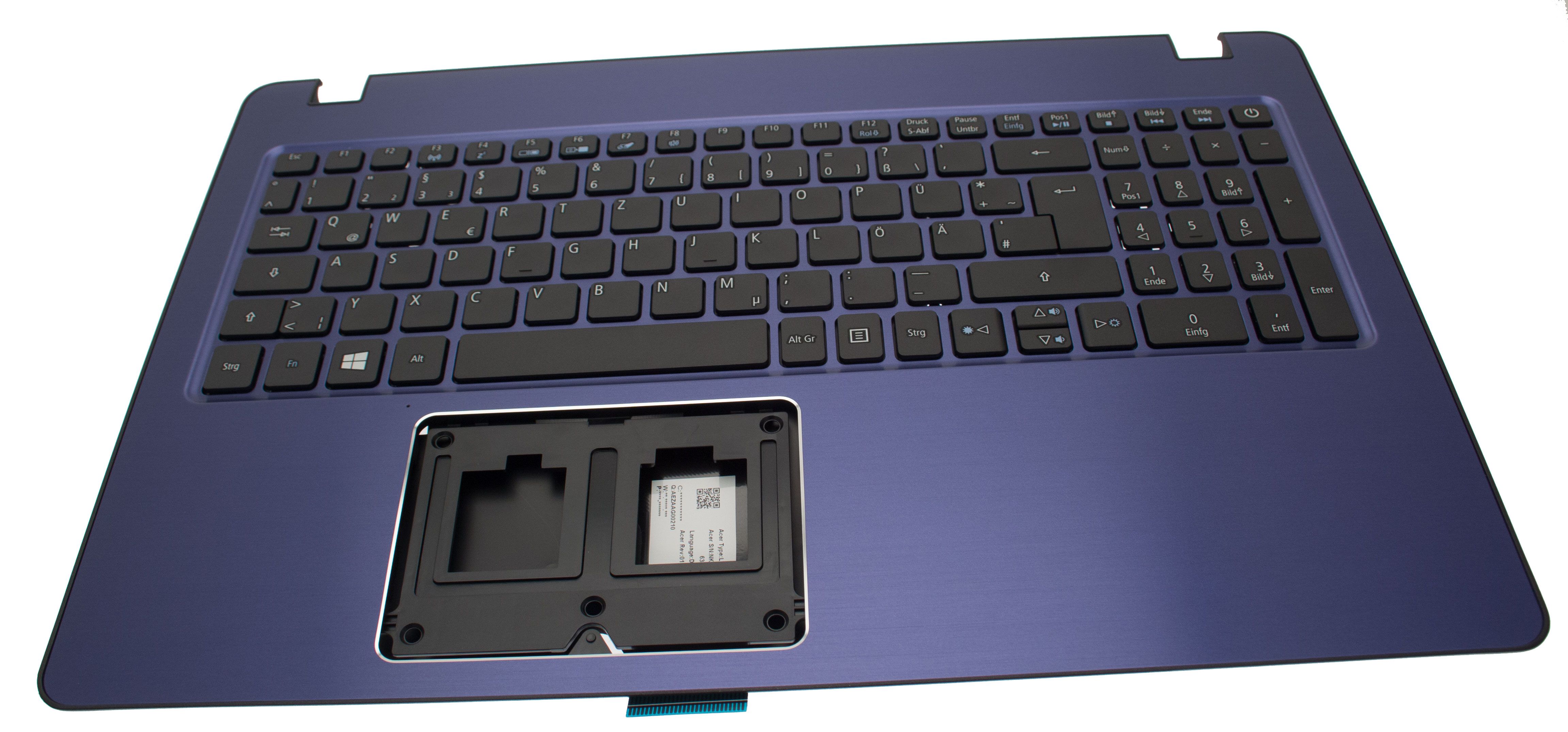 Acer Tastatur deutsch (DE) + Topcase blau Aspire F15 F5-573 Serie (Original)