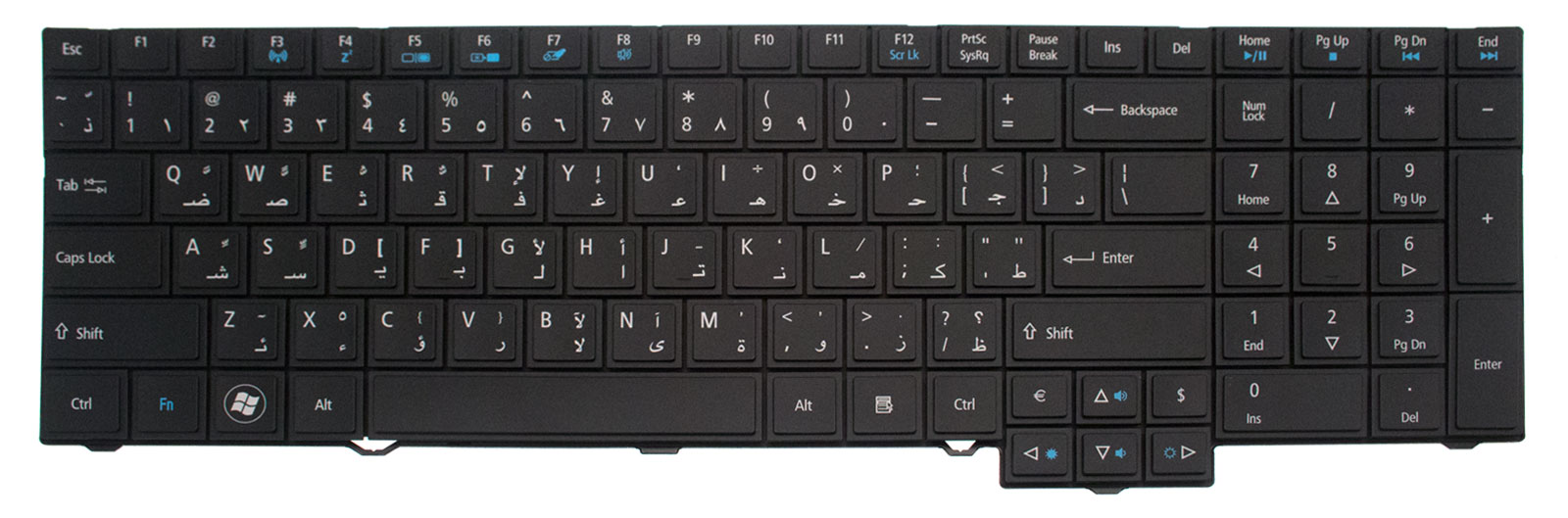 Acer Tastatur arabisch (ARAB) schwarz TravelMate 6595T Serie (Original)