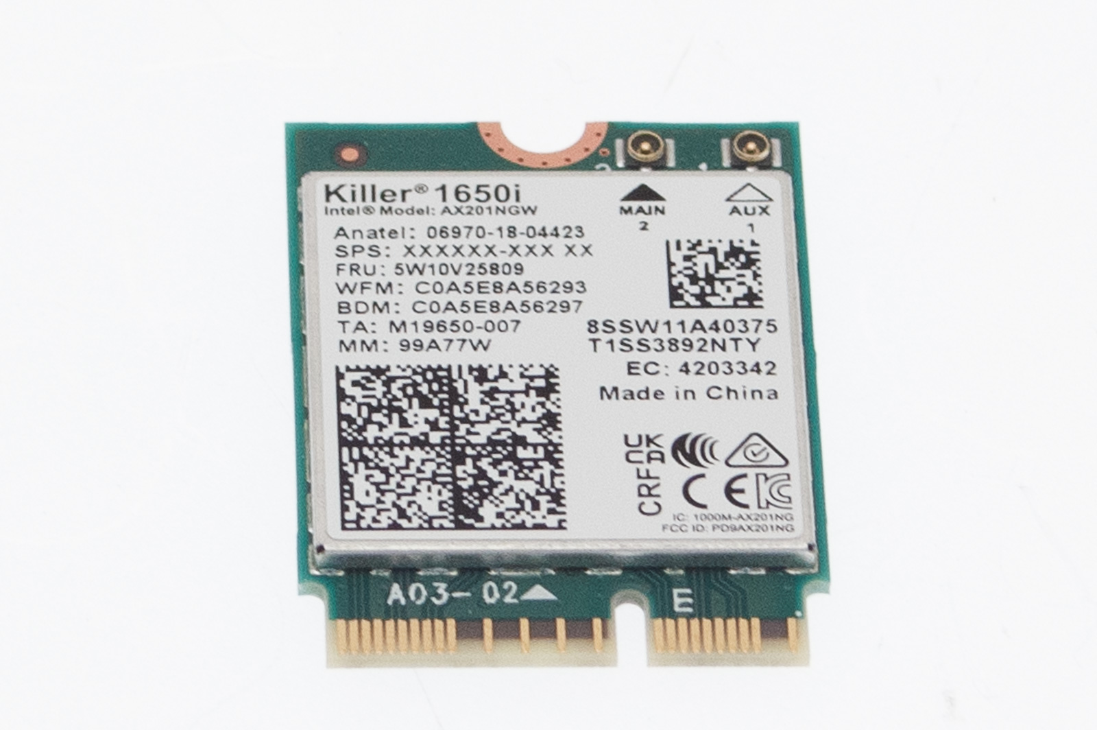 Acer WLAN Karte / WLAN board Spin 5 SP513-55NA Serie (Original) Acer WLAN Karte / WLAN board Spin 5 SP513-55NA Serie (Original)