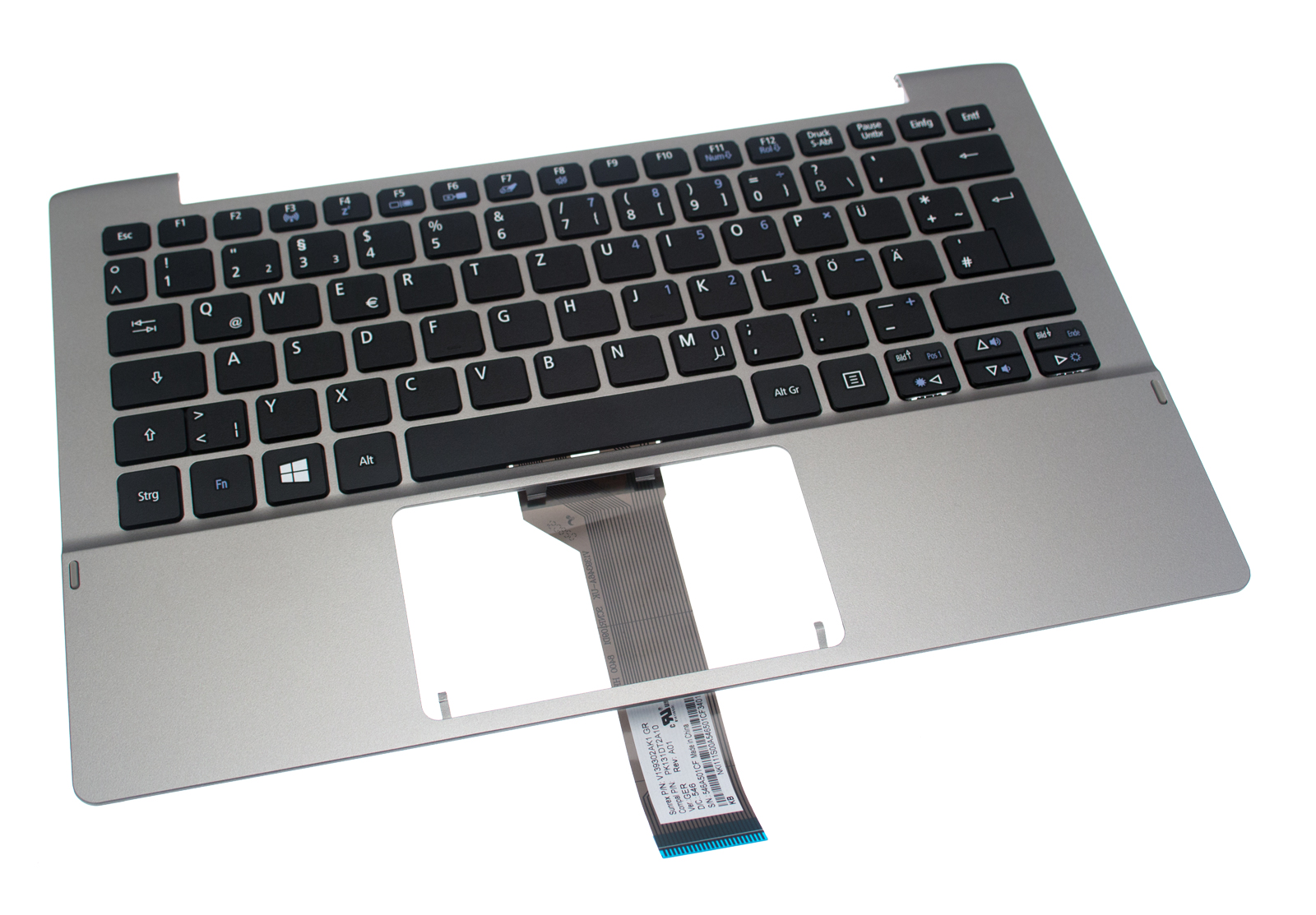 Acer Tastatur deutsch (DE) + Topcase schwarz Aspire Switch 11 V Pro SW5-173P Serie (Original)
